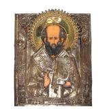 Lot 311 Saint Nicholas the Wonderworker, Painted Russian Icon