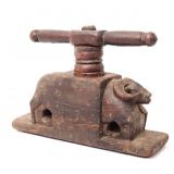 Lot 313 Finely Carved Wood Indonesian Juice Press