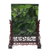 Lot 345 Gorgeous Spinach Jade Chinese Table Screen