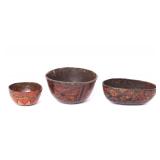Lot 358 Exceptional Chinese Yi Peoples Ceremonial Painted Wood Bowls, 18th-19th c.