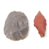 Lot 64 Grey Scraper & Red Jasper Arrowhead