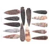 Lot 70 Fine Collection of 14 Native American Spearheads