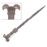 Lot 94 Iron Luristan Short Sword w Lion Head Pommel
