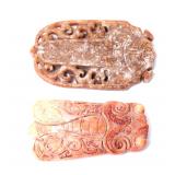 Lot 124 Two Chinese Carved Hardstone Plaques