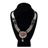 Lot 135 Gorgeous Sterling Silver, Lapis Lazuli, Coral & Turquoise Necklace