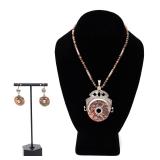 Lot 147 Moroccan Stone & Silver Necklace  Earrings Set