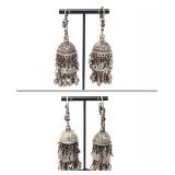 Lot 152 Two Sets of Indian Silver Earrings, 165 grams