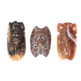 Lot 153 Three Chinese Carved Stone Beads