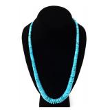 Lot 166 Vintage Graduated Turquoise Disc Necklace