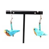 Lot 167 Lovely Pair of Parrot Earrings