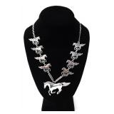 Lot 170 Lovely Navajo Sterling Silver Horse Necklace