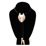 Lot 173 Nicely Carved Wolf Antler Bolo Tie