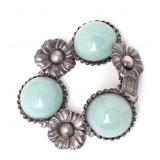 Lot 180 Sterling Silver Bracelet with Jade Stones