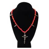 Lot 192 Guatemalan Silver Crucifix & Coin Necklace, Early 20th c.