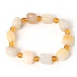 Lot 196 Gorgeous Stone & Amber Colored Beaded Bracelet
