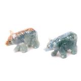 Lot 238 Pair of Aquamarine Hand Carved Bears