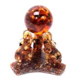 Lot 240 Elegant Amber Elephants & Sphere
