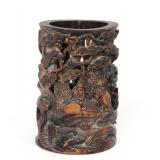 Lot 330 Chinese Wood Carved Brush Holder