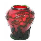 Lot 341 Chinese Red & Green Peking Glass Vase