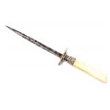 Lot 19 Silver & Bone Lady of the Night Knife w 3-Sided Blade