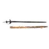 Lot 37 Indian Khanda Sword w Scabbard