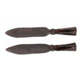 Lot 56 Pair of Chinese Iron Spear Heads, Qing Dynasty 1644-1912