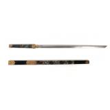 Lot 59 Chinese Straight Sword w MOP Lacquer