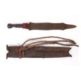 Lot 98 African Salampasu 5-Point Sword w Scabbard