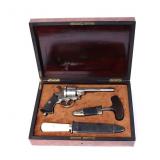Lot 137 Excellent Belgian Cased Pistol & Knives Set