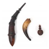 Lot 155 Three Antique Powder Horns