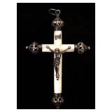 Lot 229 Victorian Silver & MOP Crucifix Pendant