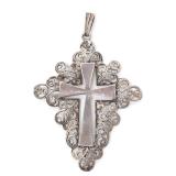 Lot 233 Sterling Silver Openwork Cross Pendant, 4g