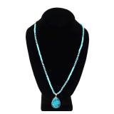 Lot 240 Stunning Teardrop Natural Turquoise Necklace