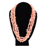 Lot 242 Four Strand of Stunning Angel Pink Coral Necklace