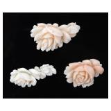 Lot 247 Three Lovely Rose Carved Coral Sections