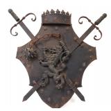 Lot 296 Medieval Iron Rampant Lion Coat of Arms