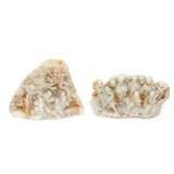 Lot 389 Pair of Chinese White Jade Carved Boulders, 9.6 lbs