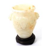 Lot 392 Nice Chinese Hardstone Vase with Mounted Stand