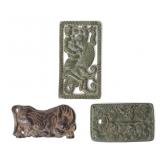 Lot 413 Chinese Embossed Plaques, 3 pieces
