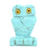Lot 439 Adorable Miniature Turquoise Carved Owl