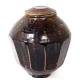 Lot 443 Korean Brown Stoneware Faceted Vessel, Joseon Dynasty 1392-1910