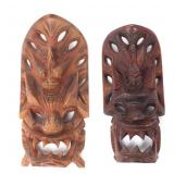 Lot 446 Lot of Two Vintage Hand Carved Filipino Dragon Masks