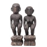 Lot 447 Ifugao Philippines Pair of Standing Bulul, Rice God