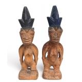 Lot 491 Twin Female Yoruba Wood Carved Ibeji