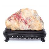 Lot 2 Chinese Bloodstone Mountain Carving