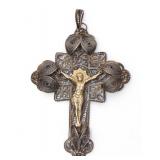 Lot 88 Sterling Silver Filigree Crucifix Pendant, 29g
