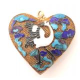 Lot 122 Chinese Enamel & Vermeil Gold Mesh Pendant