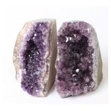 Lot 167 Pair of Natural Amethyst Geode Bookends