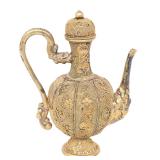 Lot 349 Chinese Enamel Ready Brass Ewer, Dragon Handle & Elephant Spout