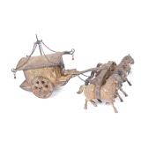 Lot 352 Chinese Four Horses and Carriage, Enamel Ready